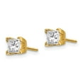 thumbnail image 2 of Finest Gold 14K Yellow Gold AAA Quality Complete Princess-Cut Diamond Earring, 2 of 4