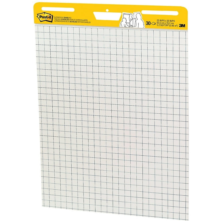 Post-it Easel Pads Super Sticky Self-Stick Easel Pads, Ruled 1 1/2, 25 x 30, White, 30 Sheets, 2/Carton (MMM561WLVAD2PK)