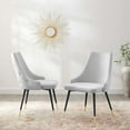 thumbnail image 2 of Side Dining Chair, Set of 2, Velvet, Light Grey Gray, Modern Contemporary Urban Design, Kitchen Room Cafe Bistro Restaurant Hospitality, 2 of 7