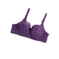 thumbnail image 2 of INSPIRE CHIC Women's Plus Size Full Coverage Padded Floral Underwired Bra Purple-2 Pcs 46/105 Fit 44B/C, 2 of 6