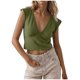 thumbnail image 1 of Camisetas para las Mujeres de Ajuste Suelto Casual Sólido V-Cuello Blusa, Moda Manga Corta Cuello Redondo Top para el Hogar Y el Uso Diario, Tela Suave, 1 of 8