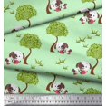 thumbnail image 3 of Soimoi Georgette Viscose Fabric Tree & Dog Kids Print Fabric by The Yard 42 Inch Wide, 3 of 3