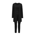 thumbnail image 7 of A+ Women's 3 Piece Set Knit Long Sleeve Cardigan Sleeveless Vest Bottom Pants Casual Set, 7 of 7