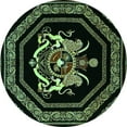 thumbnail image 1 of Ahgly Company Machine Washable Indoor Round Persian Turquoise Blue Traditional Area Rugs, 7' Round, 1 of 4