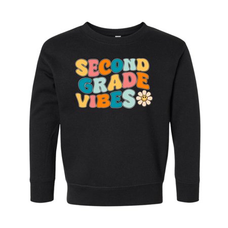 

Wild Bobby Second Grade Vibes | Cute Trendy First Day of School Toddler Fleece Crewneck Sweatshirt