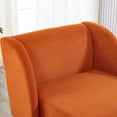 thumbnail image 4 of SYNGAR Velvet Chaise Lounge with Rolled Arm, Modern Chaise Lounge Indoor with Pillow and Solid Wood Legs, Chaise Lounge Chair for Living Room Bedroom Family Room Kids & Teen Room, Orange, 4 of 6