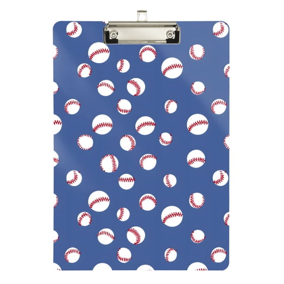 ALAZA Plastic Clipboard A4 Letter Size Decorative Clipboards for Students Women Men 9" x 12.5" Baseball Pattern