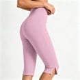 thumbnail image 6 of Hilenly Womens Split Capri Leggings High Waisted Knee Length Shorts Stretchy Slim Fit Capris Yoga Leggings, 6 of 8