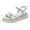 White, variant on Utoimkio Platform Sandals for Women Summer Women's Summer Sandals Beach Flat Open Toe Mid-heel Rhinestone Shoes