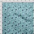 thumbnail image 3 of oneOone Viscose Chiffon Sky Blue Fabric Flower & Leaves Watercolor Sewing Craft Projects Fabric Prints By Yard 42 Inch Wide, 3 of 4