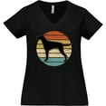 thumbnail image 3 of Inktastic Vizsla Dog Retro Sunset Women's Plus Size V-Neck T-Shirt, 3 of 5