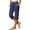Blue, variant on Capri Pants for Women High Waisted Straight Leg Stretchy Lightweight Yoga Trousers Casual Work Golf Leggings with Pockets