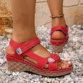 thumbnail image 5 of Viluyesy Wedge Sandals for Womens, Wide Width Open Toe Comfortable Spring Summer Fashion Casual Shoes Red US7.5, 5 of 9