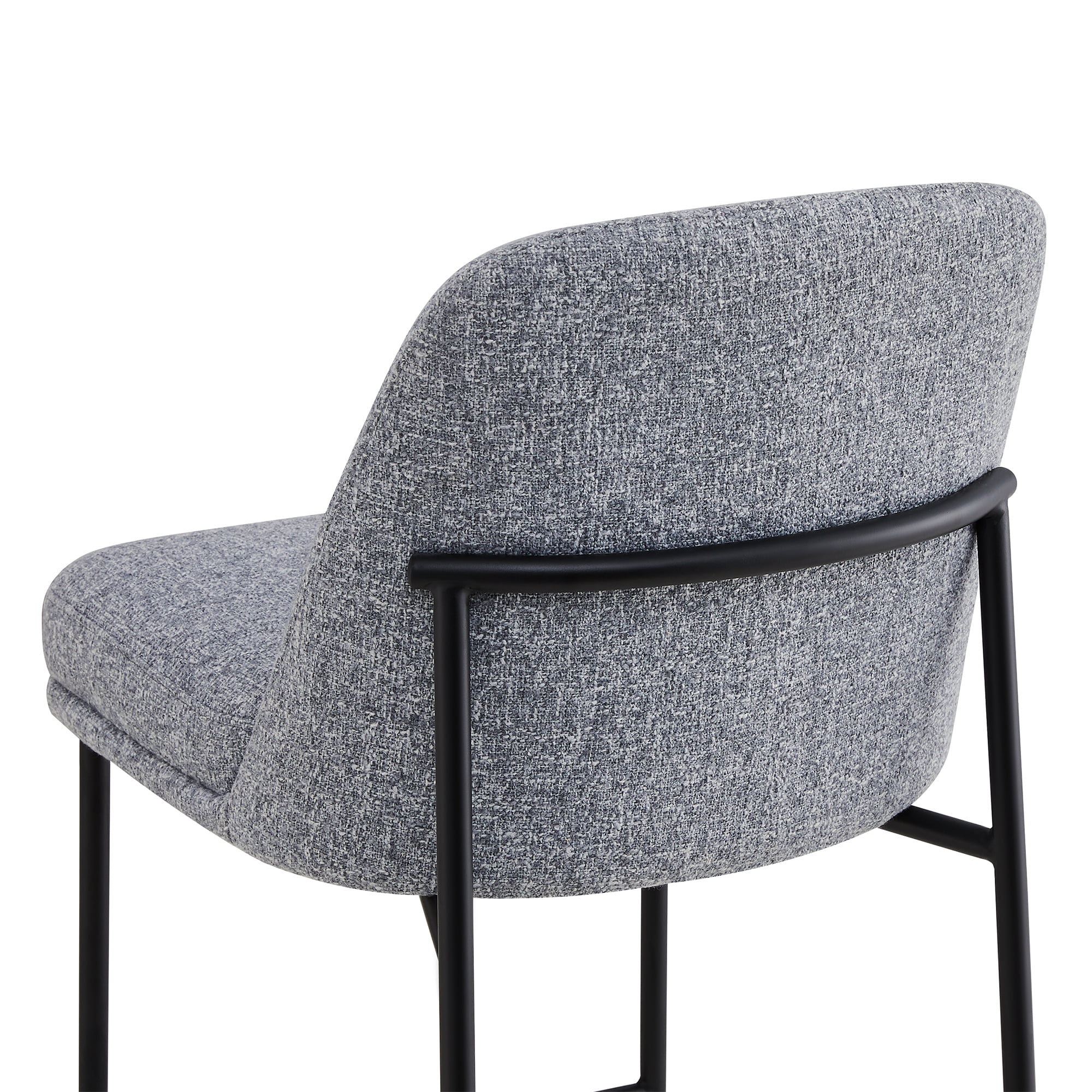 CHITA Modern Counter Height Bar Stool Set of 2, 27 inch Counter Stool with Back & Metal Legs, Fabric in Gray