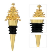 Raindrops Golden Metal Wine Stopper, Alloy Sealing Plug with Christmas Tree Design, Reusable Bottle Stopper for Wine