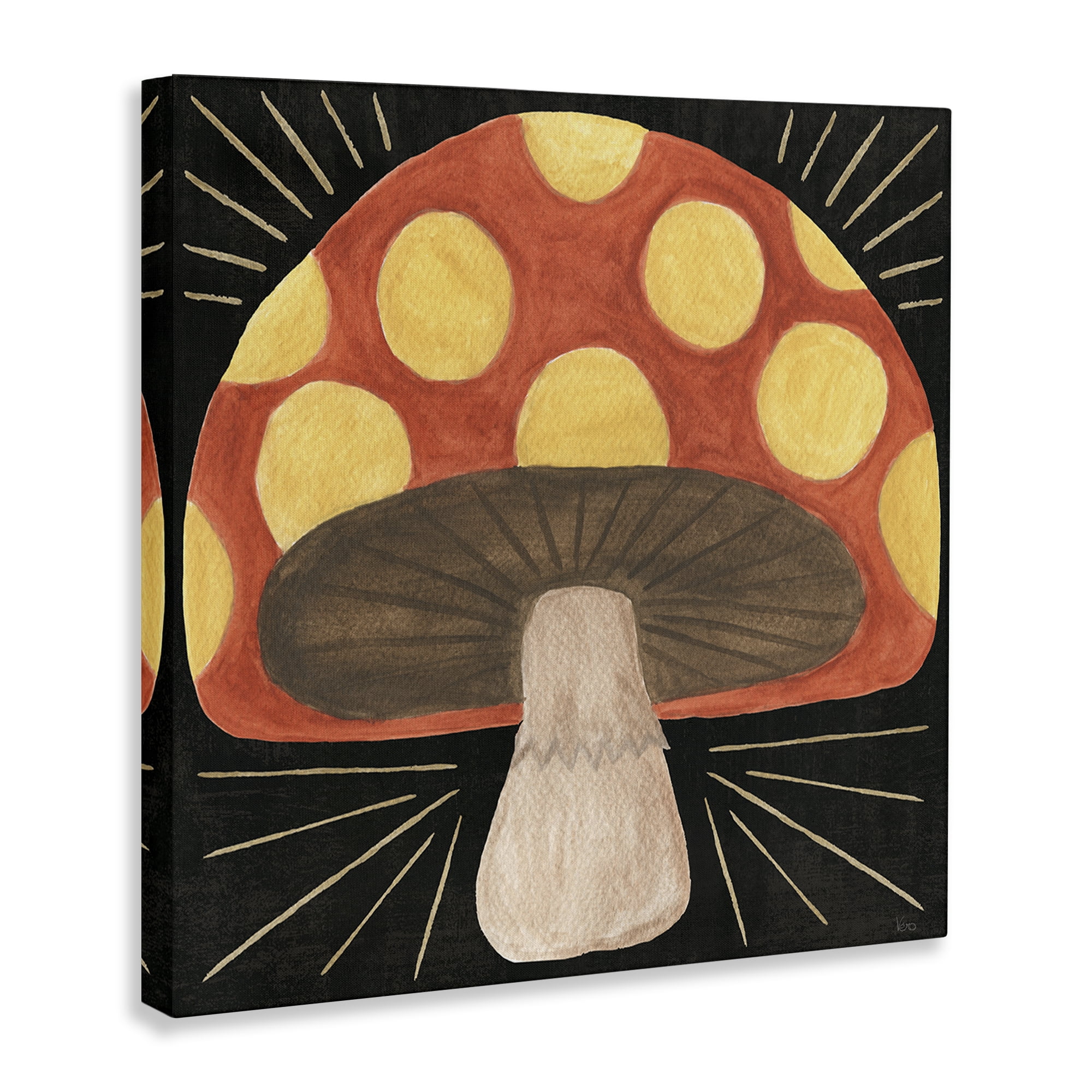 Stupell Industries Spooky Chic Mushroom Plants & Flowers Painting Wrapped Canvas Art Print Wall Art, 24 x 24