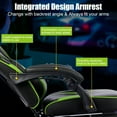 thumbnail image 4 of Gymax Massage Gaming Chair Recliner Racing Chair w/ Retractable Footrest Home Green, 4 of 9