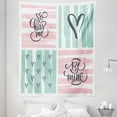 thumbnail image 1 of Love Tapestry, Valentines Day Words and Hearts on Grunge Stripes Backdrop, Fabric Wall Hanging Decor for Bedroom Living Room Dorm, 5 Sizes, Charcoal Grey Pale Pink, by Ambesonne, 1 of 1