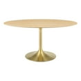 thumbnail image 1 of Pemberly Row Table à Manger Ovale Moderne en Bois/métal de 60 Pouces en Naturel/or, 1 of 5