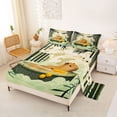 thumbnail image 2 of Erosebridal Cartoon Capybara Queen Sheet Sets for Kids, Green Tree Leaf Bed Set, 4-Piece, 2 of 5