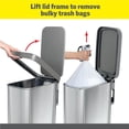 thumbnail image 3 of 12 Gallon 45L Slim Stainless Steel Trash Can Soft Close Lid Step On Pedal Odor Protection Waste Bin, 3 of 8