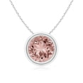 thumbnail image 1 of Angara Collier en Morganite Naturel - Pendentif Solitaire Rond avec Lunette de 1,65 ct en Morganite et Platine pour Femmes, 1 of 8
