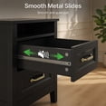 thumbnail image 4 of Nightstand with Charging Station, 2-Drawer Wooden Bedside Table with Open Shelf, USB Ports & AC Outlet, End Table for Bedroom, Black, 4 of 5