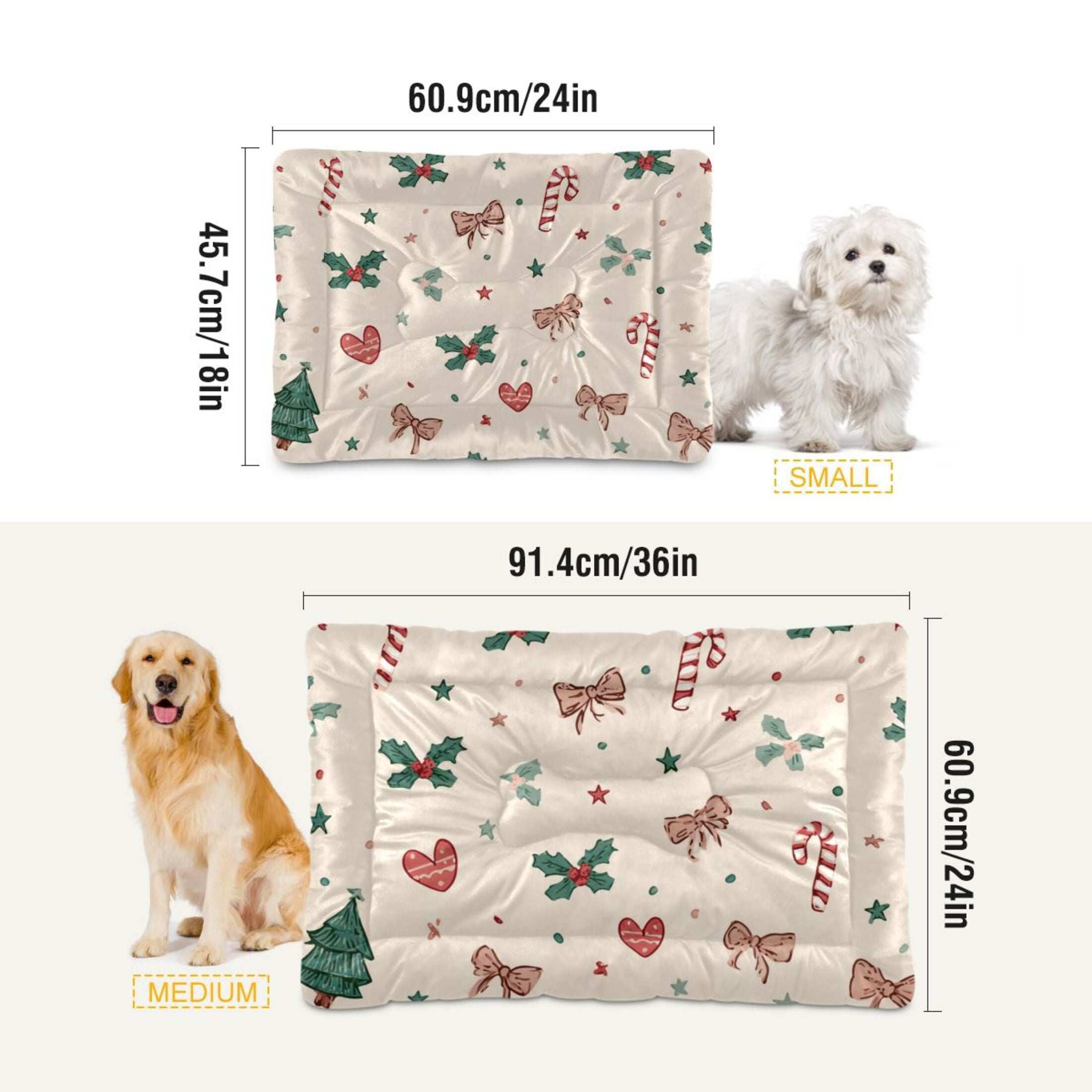 Cozy Mat Pet Bed Indoor Outdoor Warm Soft For Cat Dog Puppy(S/M) Small Christmas Motifs