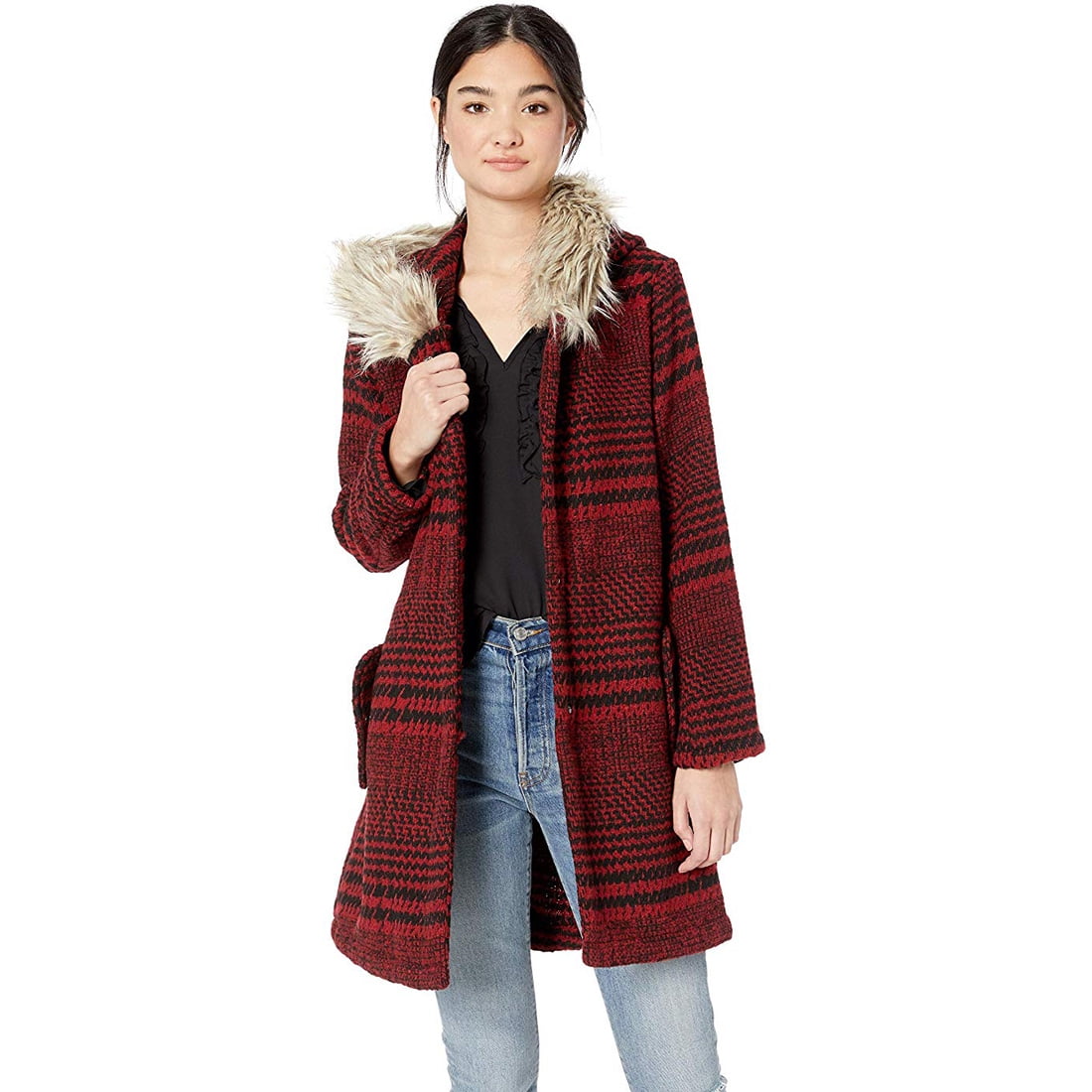 Cool Houndstooth Plaid Coat 