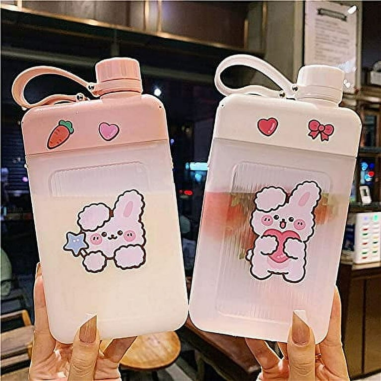 Anneome Flat Cup Cute Water Bottles Clear Flat Water Bottle Aesthetic Water  Bottles Sports Accessory…See more Anneome Flat Cup Cute Water Bottles