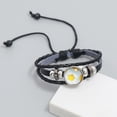 thumbnail image 3 of (Jaune) Pulsera de fútbol regulable en perlas, diseño personalizado, cadeau de Noël, de vacances ou d'anniversaire, pulsera de fan étudiant (Noir) Pulsera de cuero de vachette personalizada regulable, 3 of 5