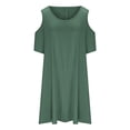 thumbnail image 1 of Yuyuzo Robes pour Femmes Grande Taille Épaules Dénudées Manches Courtes Col Rond Mini Robe T-Shirt Décontractée avec Poches, 1 of 5
