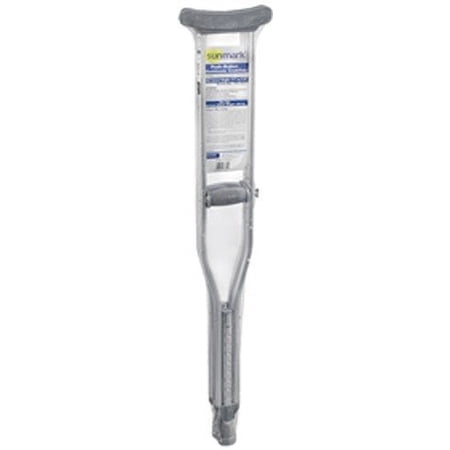 Sunmark Push-Button Aluminum Crutches, CY195-0377, 5'2"-5'10"