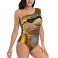 thumbnail image 3 of Pofeuu Heavy Metal Style Guinea Pig Print Women's One Piece Swimsuits One Shoulder Swimwear Asymmetric Ruffle Monokinis Bathing Suits-Large, 3 of 6