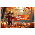 thumbnail image 3 of Autumn Themed Happy Retirement Banner, Fall Leaves Pumpkins Decor, Backdrop for Retirement Party, Photography Props, Retirement Celebrations Decorations, 3 of 4