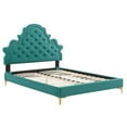 thumbnail image 2 of Modway Gwyneth Tufted Performance Velvet Queen Platform Bed in Teal, 2 of 10