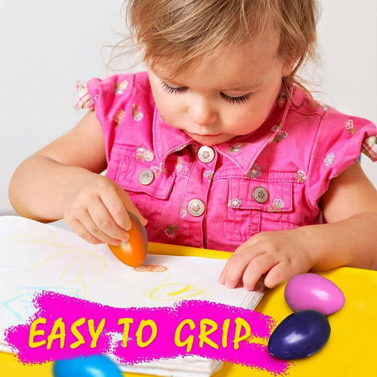 Egg Crayons for Toddlers - 9 Colors Washable Crayons Non Toxic Solid Egg  Crayons (Palm Grip Crayons 9 Colors)