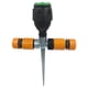 thumbnail image 2 of Aspersor de jardín, inserto de tierra de aleación con 4 puntos, cabezal giratorio automático de 360 grados para riego de césped exterior y áreas grandes, 1 aspersor y 2 adaptadores de, 2 of 8
