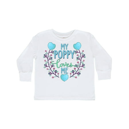 

Inktastic My Poppy Loves Me with Flowers and Hearts Gift Toddler Boy or Toddler Girl Long Sleeve T-Shirt