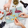 thumbnail image 5 of Animal Cutting Board, 2 Hand Drawn Flamingos in Pink Colors on Seaside Tropical Wildlife Art, Decorative Tempered Glass Cutting and Serving Board, Small Size, Orange Lavender, by Ambesonne, 5 of 5