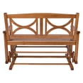 thumbnail image 3 of Shine Company Traditional Hardwood Patio Porch Glider Bench in Brown, 3 of 5
