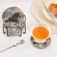 thumbnail image 5 of Haosy Set of 6 Drink Woven Coaster with Holder Heat Resistant Non-Slip Bar Coasters 4 Inches Horse Galloping in Snow, 5 of 7
