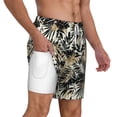 thumbnail image 3 of Goofa Black Palm Leaves Printed Men's Swim Trunks Board Shorts Quick Dry Mens Swimming Trunks with Compression Liner,Breathable Fit Hawaii Beach Shorts-X-Large, 3 of 9