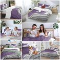 thumbnail image 5 of 3 Piece Purple Grey Ombre Duvet Cover Set California King,Microfiber Comforter/Quilt Cover with Corner Ties and 2 Pillowcases,Modern Geometric Abstract Aesthetics Cream Bedding with Zipper Closure, 5 of 8