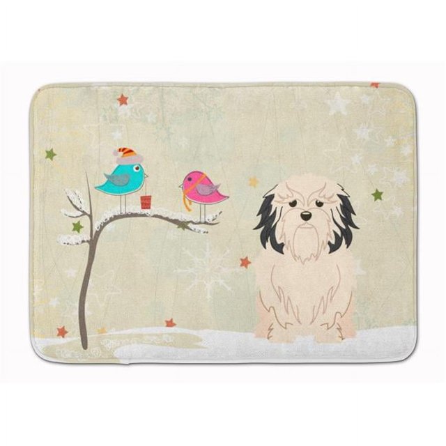 Carolines Treasures BB2491RUG Christmas Presents Friends Lowchen Machine Washable Memory Foam Mat