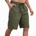 thumbnail image 2 of KPOPLK Men's Casual Shorts with Zipper Pockets Elastic Waistband with Drawstring Cargo Stretch Short Size XXXL,AG, 2 of 7