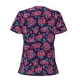 thumbnail image 4 of Naloa Rose Flowers Print T-Shirts Short Sleeve V Neck Tees for Women Fashion Tops Trendy Lightweight Soft Casual Summer Outfits Clothes, 4 of 5