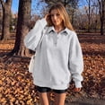 thumbnail image 2 of SUNBS Womens Sweatshirts Polo Collar Half-Button Oversized Long Sleeve Lounge Pullover Tops, 2 of 8