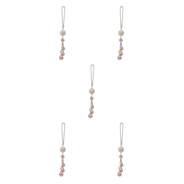 QualitChoice Rear View Mirror Accessories Crystal Ball Pendant Graceful Rhinestone Pretty Charm Hanging Ornament for Women Girls pink 5Set