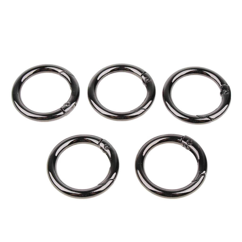 5x Outdoor Round Carabiner Camping Spring Snap Clip Hook Ring Buckle 15-49mm 